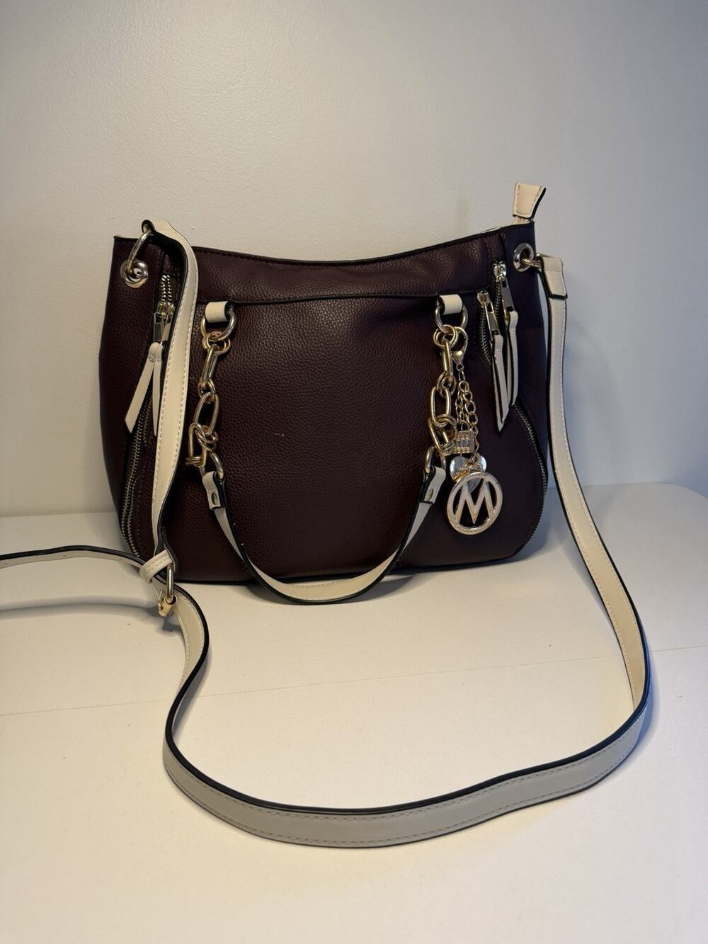MKF Collection Mia K Signature Hobo Bag Vegan Leather Two Handle Shoulder Strap